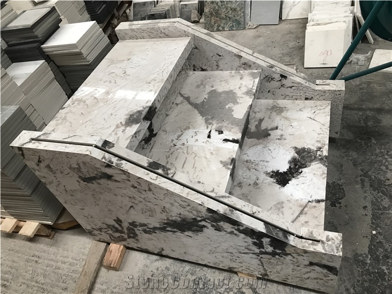 White Sintered Stone Steps