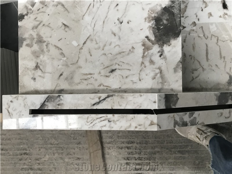 White Sintered Stone Steps