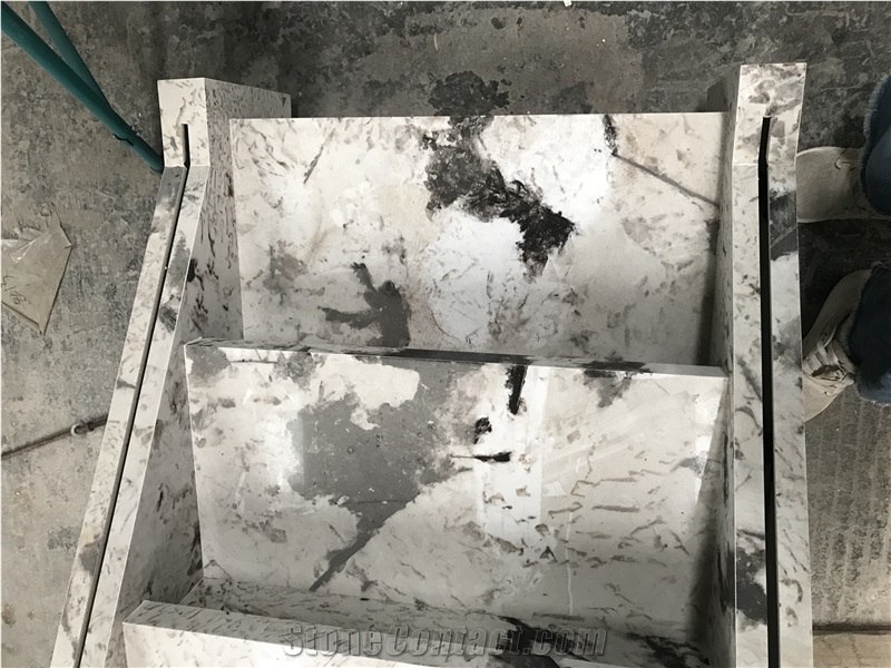 White Sintered Stone Steps