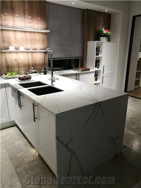 Artificial Quartz Big Slabs Calacatta White Countertops