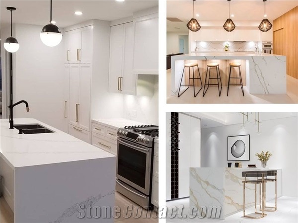 Artificial Stone Calacatta White Kitchen Countertops