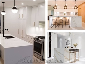 Artificial Stone Calacatta White Kitchen Countertops