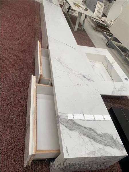 Artificial Stone Countertop Calacatta For Shop
