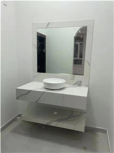Artificial Stone Sintered Stone Bath Tops Calacatta White