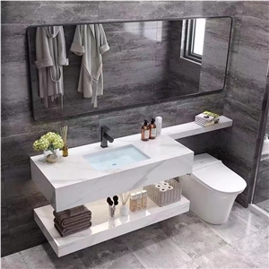 Artificial Stone Sintered Stone Bath Tops Calacatta White