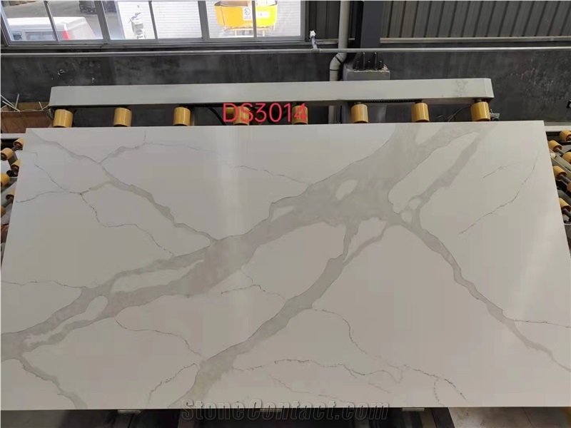Calacatta White Quartz Stone For Kitchen Tops