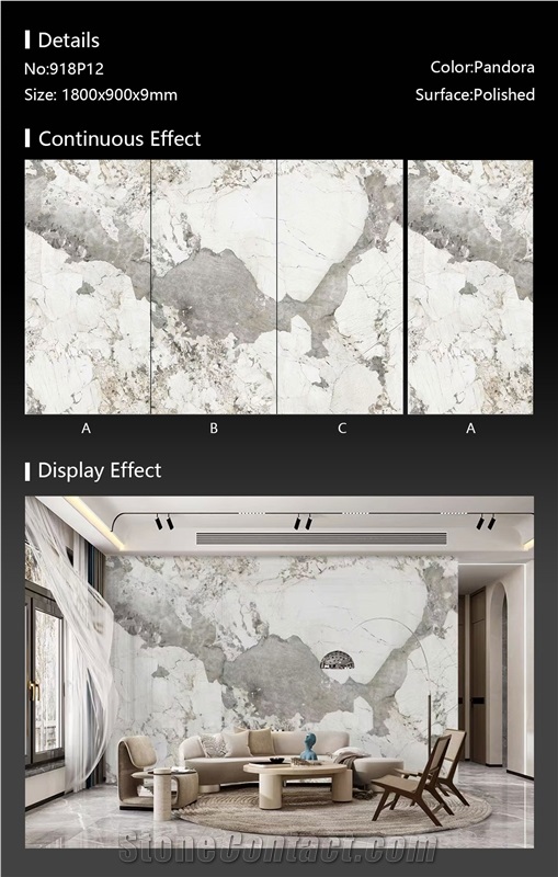 China Pandora Design Artificial Stone Porcelain Slab