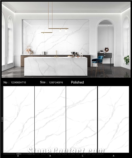 Freesia White Sintered Stone Slab New Fish Maw White