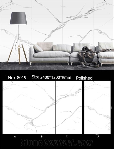 Freesia White Sintered Stone Slab New Fish Maw White