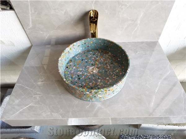 Hot Sale Chinese Artifical Stone Sinks Terrazzo Washbasin