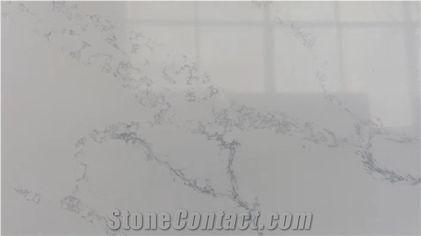 Top Chinese Calacatta White Quartz Slabs