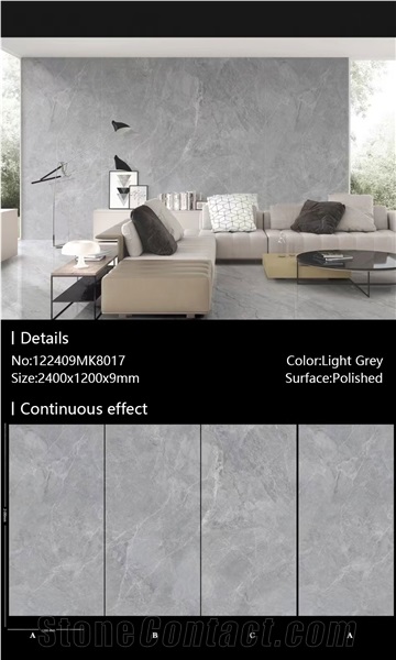 Top Quality Chinese Light Grey Sintered Stone Slab For Wall