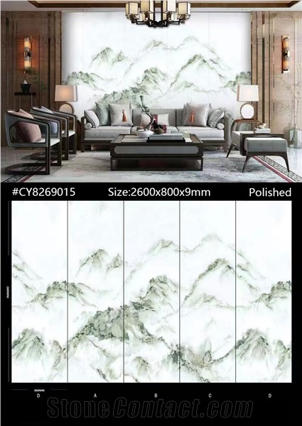 Top Selling Scenery Sintered Stone Slab For Wall In China