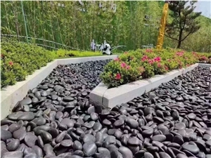 Wholesale Garden Natural Black Pebble Stone Polish