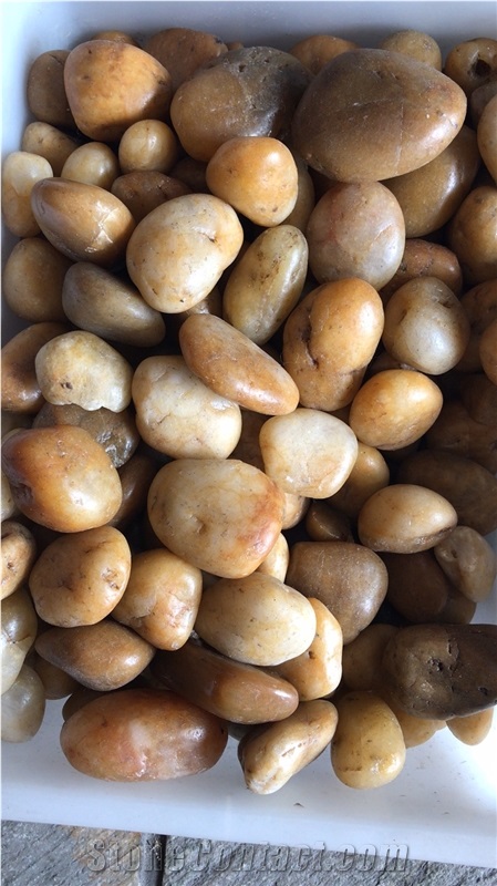 Wholesale Garden Natural Light Beige Pebble Stone Polish