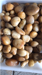 Wholesale Garden Natural Light Beige Pebble Stone Polish