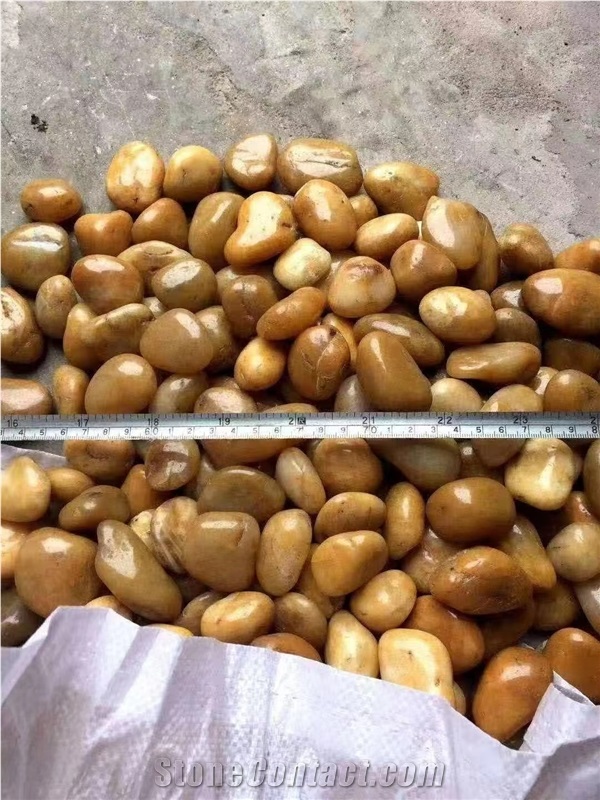 Wholesale Garden Natural Light Beige Pebble Stone Polish