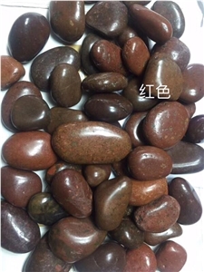 Wholesale Garden Natural Red Pebble Stone Polish