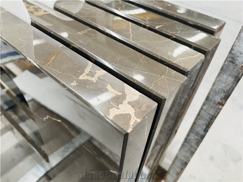 Brown Fantasy Vanity Top Sink Prefab Gold Hotel Bathroom