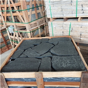 Black Basalt Flagstone Paver Hardscape