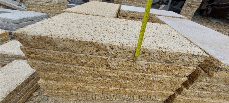 GRANITE YELLOW CHISELED 30X30x5cm Cobblestone, Pavers