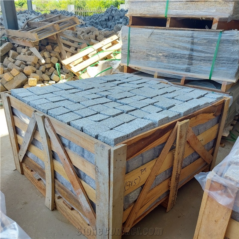 WHITE PM CUBIC 995 BUSH HAMMER White Phu My Granite Cobble Stone
