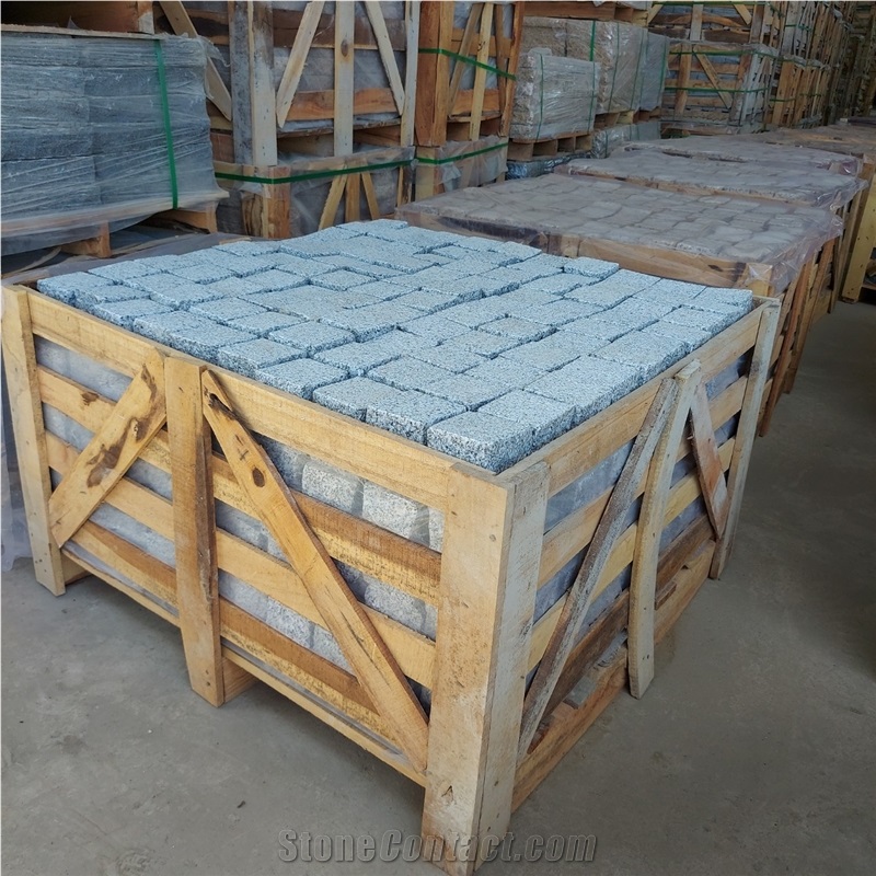 WHITE PM CUBIC 995 BUSH HAMMER White Phu My Granite Cobble Stone