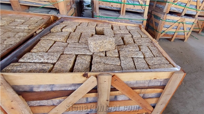 YELLOW BD CUBIC- Yellow Binh Dinh Granite Cobblestone, Pavers, Cubestone