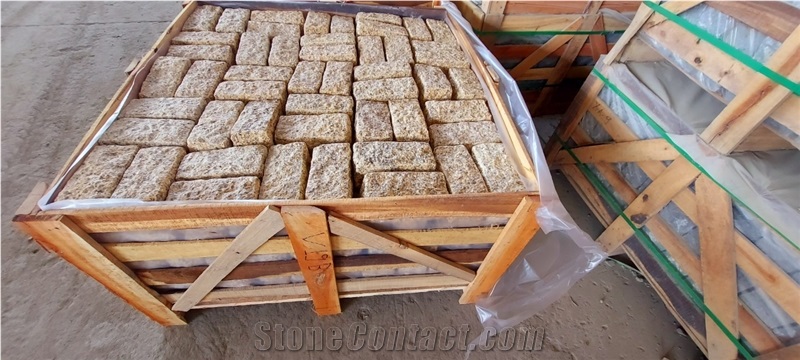 YELLOW BD CUBIC- Yellow Binh Dinh Granite Cobblestone, Pavers, Cubestone