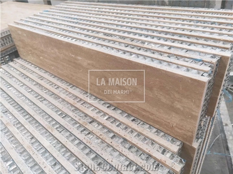Beige Travertine Marble Composite Laminated Honeycomb Panels