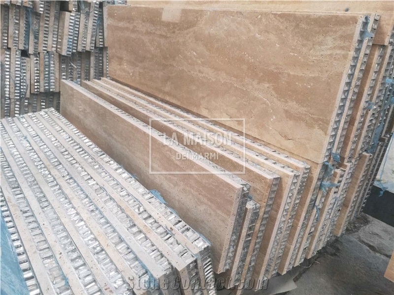 Beige Travertine Marble Composite Laminated Honeycomb Panels