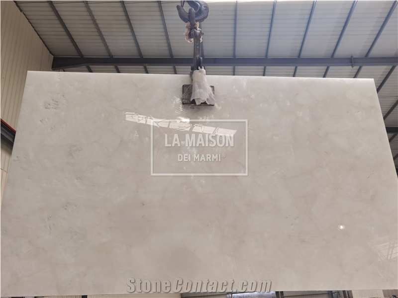 Crystal White Semiprecious Stone Composite Honeycomb Panels