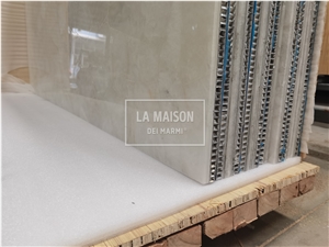 Crystal White Semiprecious Stone Composite Honeycomb Panels