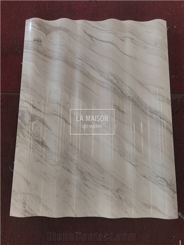 Volakas White 3D Carved Marble Composite Honeycomb  Panels