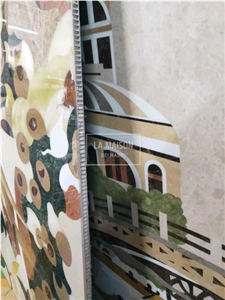 Waterjet Medallions Composite Laminated Honeycomb Wall Slabs