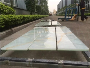 White Onyx Natural Laminated Composite Glass Panels