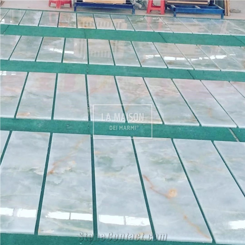 White Onyx Natural Laminated Composite Glass Panels