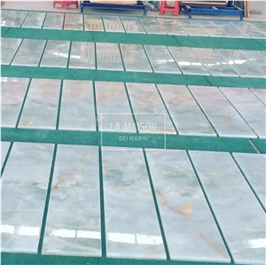 White Onyx Natural Laminated Composite Glass Panels