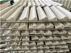 Bianco Cararra White Natural Marble Chair Rails Molding