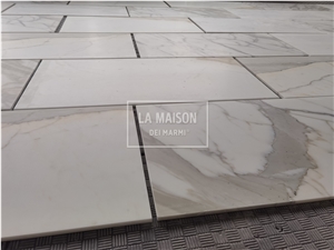 Calacatta White Natural Marble Polished Thin Tiles For Wall