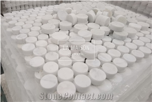 Calacatta White Polished Penny Round Marble Mosaic Tile
