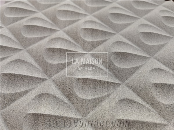 Lyon Grey Natural Marble CNC 3D Carving Wall Panels