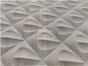 Lyon Grey Natural Marble CNC 3D Carving Wall Panels