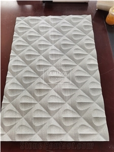 Lyon Grey Natural Marble CNC 3D Carving Wall Panels