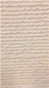 Moca Cream Limestone Hand Chiseled Surface For Outdoor Wall