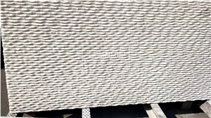 Moca Cream Limestone Hand Chiseled Surface For Outdoor Wall