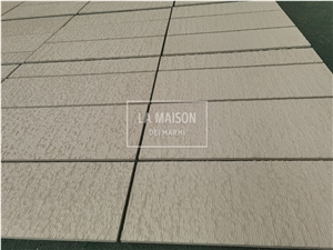 Moca Cream Limestone Hand Chiseled Surface For Outdoor Wall