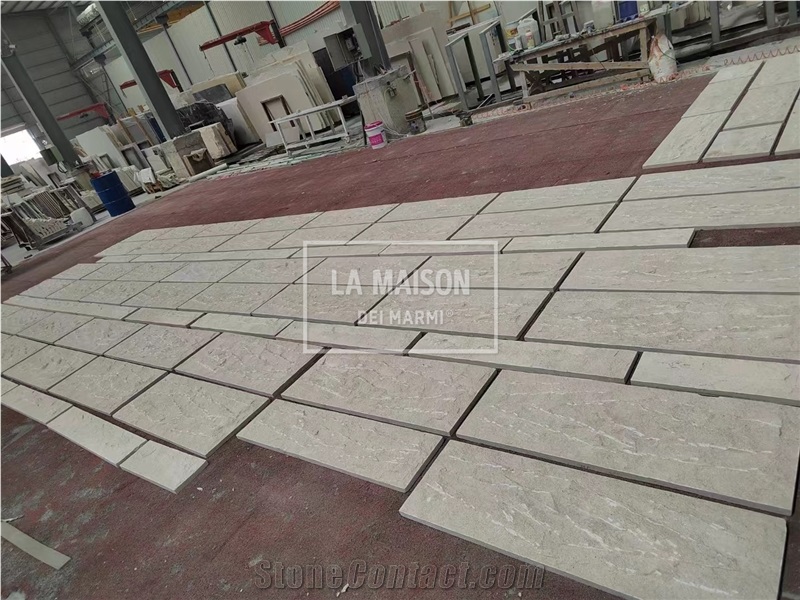 Moca Cream Limestone Split Surface Indoor/Outdoor Wall