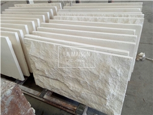 White Limestone Mushroom Surface Split For Outdoor Walls