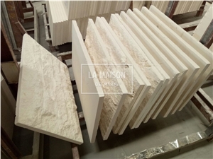 White Limestone Mushroom Surface Split For Outdoor Walls